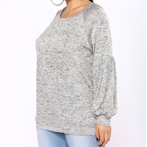 Fashion Nova Still Stuck On You Long Sleeve Top - Heather Grey - Picture 3 of 7
